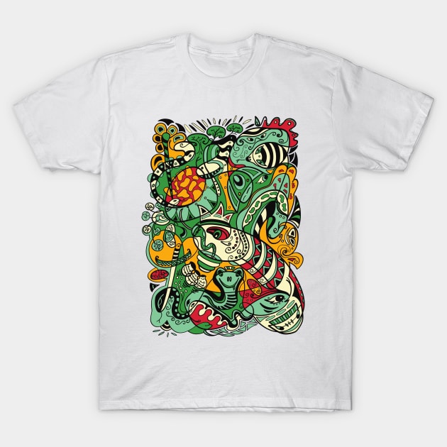 SNAKE -  12 Zodiac Animals T-Shirt by OrangeFox